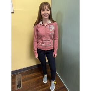 Vintage Y2K Roxy Pink Zip Up Hoodie Sweatshirt S